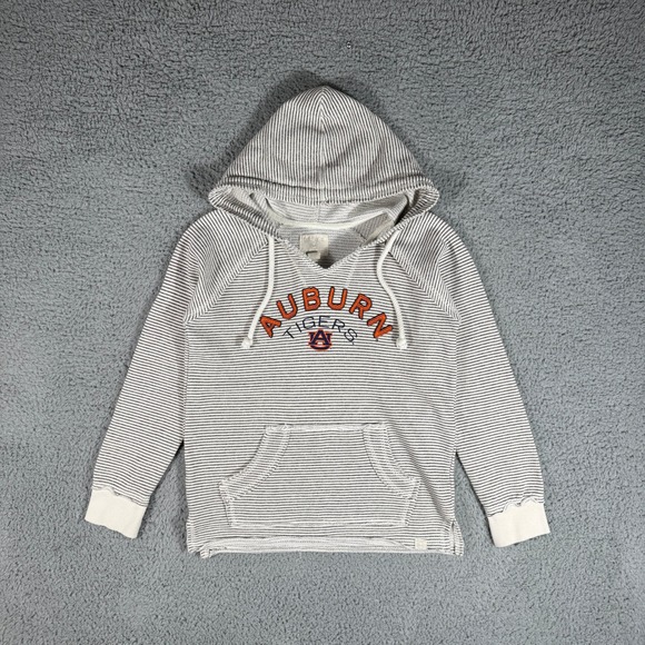 Blue 84 Tops - Auburn Tigers Blur 84 Hoodie Womens Small White Striped Lightweight University